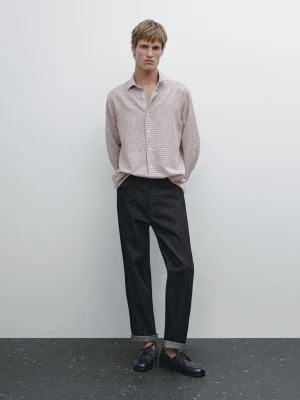 Koszula Regular Fit W Kratę - Czerwone Wino - - Massimo Dutti - Mężczyzna