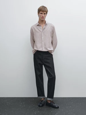 Koszula Regular Fit W Kratę - Czerwone Wino - - Massimo Dutti - Mężczyzna