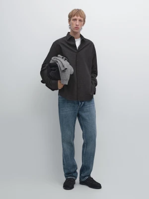 Koszula Regular Fit W Kratę - Szary - - Massimo Dutti - Mężczyzna