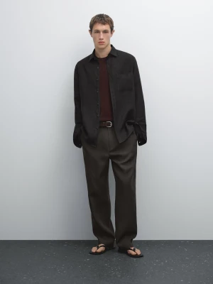Koszula Regular Fit W Kratkę Vichy - Czarny - - Massimo Dutti - Mężczyzna