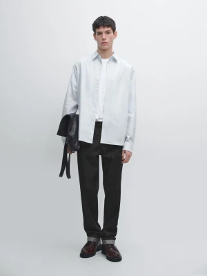 Koszula Regular Fit W Prążki - Błękitny - - Massimo Dutti - Mężczyzna