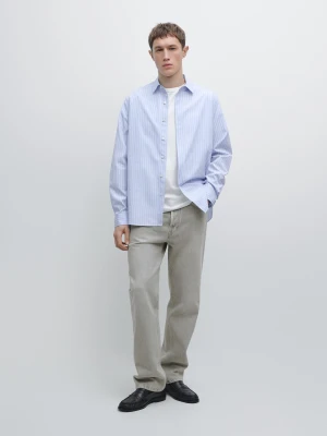 Koszula Regular Fit W Prążki - Błękitny - - Massimo Dutti - Mężczyzna