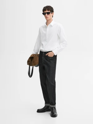 Koszula Regular Fit Z Bawełny Z Fakturą - Biały - - Massimo Dutti - Mężczyzna