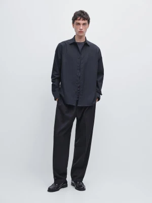 Koszula Regular Fit Z Diagonalu - Granatowy - - Massimo Dutti - Mężczyzna