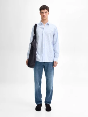 Koszula Regular Fit Z Materiału W Paski - Jasnoniebieski - - Massimo Dutti - Mężczyzna