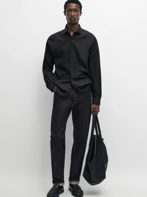 Koszula Regular Fit Z Mieszanki Bawełny - Zielony - Massimo Dutti - Male