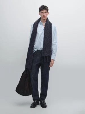 Koszula Regular Fit Z Popeliny W Paski - Błękitny - - Massimo Dutti - Mężczyzna