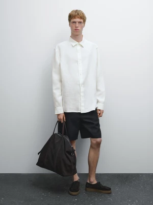 Koszula Regular Fit Z Szerokimi Klapami - Piaskowy - - Massimo Dutti - Mężczyzna