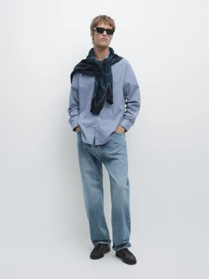 Koszula Regular Fit Ze 100% Bawełny - Błękit Królewski - - Massimo Dutti - Mężczyzna