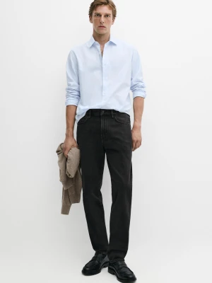 Koszula Regular Fit Ze 100% Bawełny - Błękitny - Massimo Dutti - Male