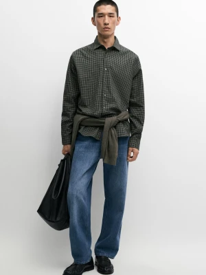 Koszula Regular Fit Ze 100% Bawełny - Zielony - Massimo Dutti - Male