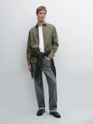 Koszula Regular Fit Ze 100% Bawełny - Zielony - - Massimo Dutti - Mężczyzna