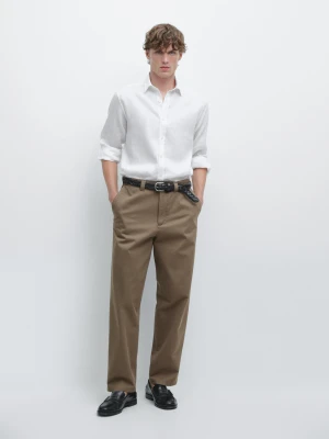 Koszula Regular Fit Ze 100% Lnu - Biały - - Massimo Dutti - Mężczyzna