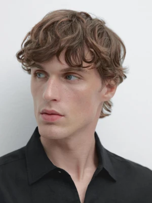 Koszula Regular Fit Ze 100% Lnu - Czarny - - Massimo Dutti - Mężczyzna