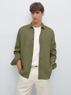 Koszula Regular Fit Ze 100% Lnu - Jasnozielony - - Massimo Dutti - Mężczyzna