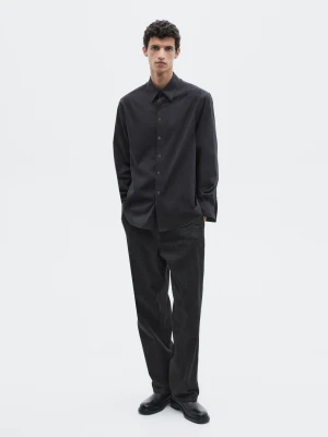 Koszula Relax Fit Ze 100% Bawełny − Limited - Granatowy - - Massimo Dutti - Mężczyzna