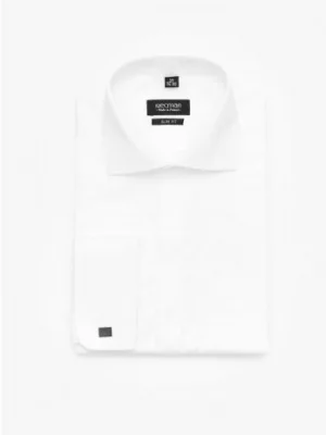 koszula saverne 3517 na spinki slim fit biała Recman