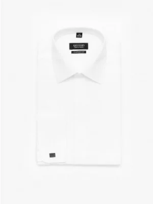 koszula saverne 9001 na spinki custom fit biały Recman