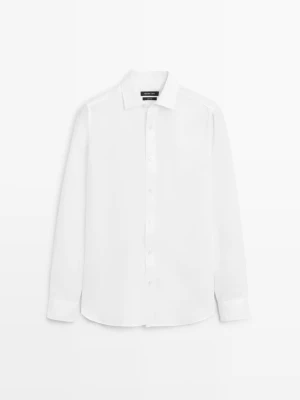 Koszula Slim Fit 100% Len - Biały - - Massimo Dutti - Mężczyzna