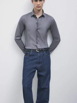Koszula slim fit „ESSENTIAL” z popeliny Patrizia Pepe szary