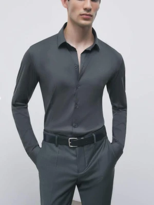 Koszula slim fit „ESSENTIAL” z popeliny Patrizia Pepe zielony