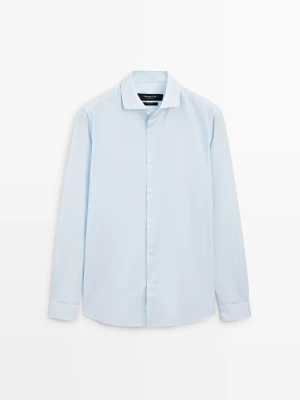 Koszula Slim Fit W Kratkę Vichy - Błękitny - Massimo Dutti - Male