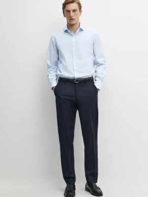 Koszula Slim Fit W Paski Tailored Fit - Błękitny - Massimo Dutti - Male
