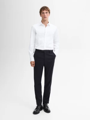 Koszula Slim Fit Z Bawełnianej Popeliny - Biały - - Massimo Dutti - Mężczyzna