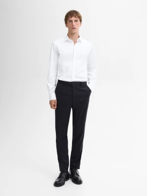 Koszula O Kroju Slim Z Popeliny Ze 100% Bawełny - Biały - - Massimo Dutti - Mężczyzna