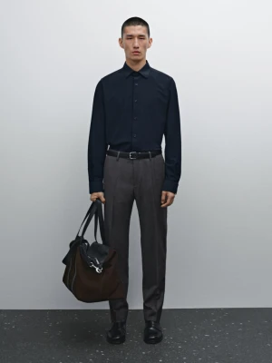 Koszula Slim Non Iron - Granatowy - - Massimo Dutti - Mężczyzna