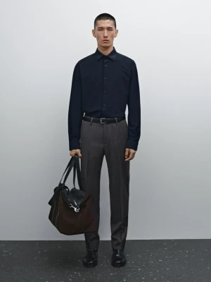 Koszula Slim Non Iron - Granatowy - - Massimo Dutti - Mężczyzna