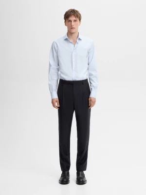 Koszula Slim W Kratkę Vichy Ze 100% Bawełny - Błękitny - - Massimo Dutti - Mężczyzna