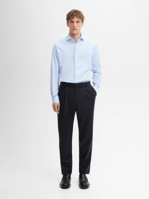 Koszula Slim W Mikrokratkę - Błękitny - - Massimo Dutti - Mężczyzna