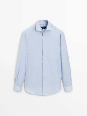 Koszula Slim W Mikropaski - Błękitny - - Massimo Dutti - Mężczyzna