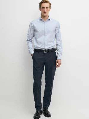 Koszula Slim W Paski Tailored Fit - Błękitny - Massimo Dutti - Male