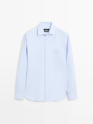 Koszula Slim Z Bawełną - Błękitny - - Massimo Dutti - Mężczyzna