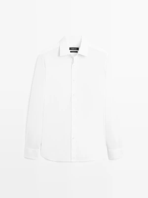 Koszula Slim Ze 100% Bawełny - Biały - Massimo Dutti - Male