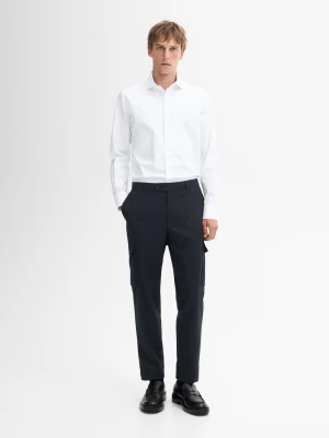 Koszula Slim Ze 100% Bawełny - Biały - - Massimo Dutti - Mężczyzna