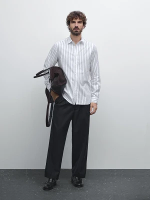 Koszula Slim Ze 100% Bawełny - Biały - - Massimo Dutti - Mężczyzna