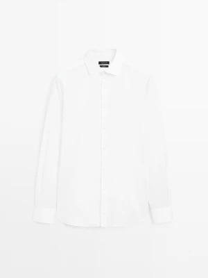Koszula Slim Ze 100% Bawełny - Biały - - Massimo Dutti - Mężczyzna