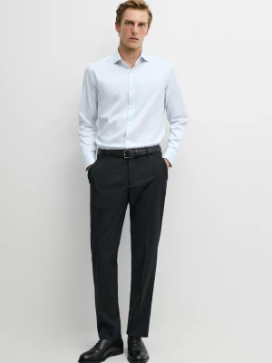 Koszula Slim Ze 100% Bawełny - Błękitny - Massimo Dutti - Male