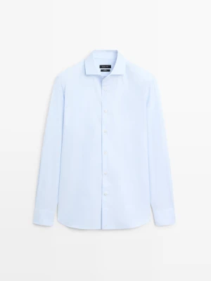 Koszula Slim Ze 100% Bawełny - Błękitny - - Massimo Dutti - Mężczyzna