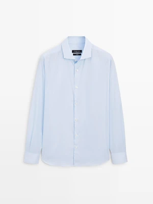 Koszula Slim Ze 100% Bawełny - Błękitny - - Massimo Dutti - Mężczyzna