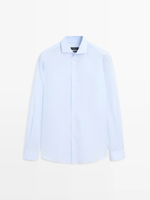 Koszula Slim Ze 100% Bawełny - Błękitny - - Massimo Dutti - Mężczyzna