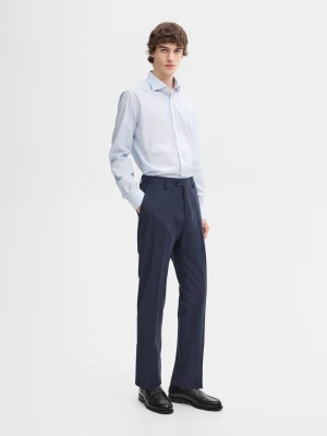 Koszula Slim Ze 100% Bawełny W Paski - Błękitny - - Massimo Dutti - Mężczyzna