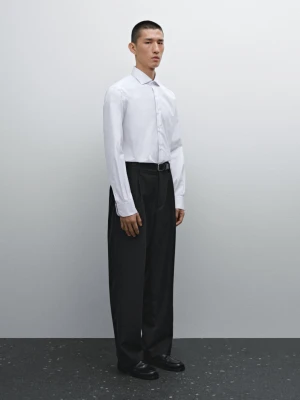 Koszula Slim Ze 100% Bawełny W Paski - Błękitny - - Massimo Dutti - Mężczyzna