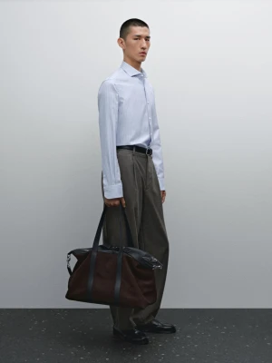 Koszula Slim Ze 100% Bawełny W Paski - Błękitny - - Massimo Dutti - Mężczyzna
