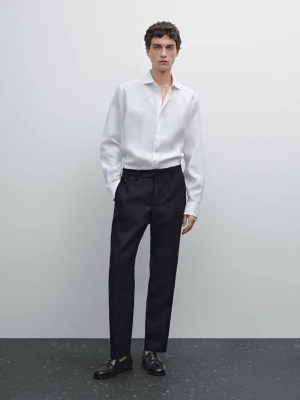 Koszula Slim Ze 100% Lnu - Biały - - Massimo Dutti - Mężczyzna