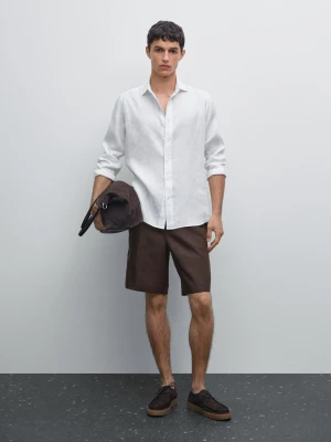 Koszula Slim Ze 100% Lnu - Biały - - Massimo Dutti - Mężczyzna
