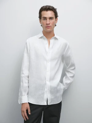 Koszula Slim Ze 100% Lnu - Biały - - Massimo Dutti - Mężczyzna